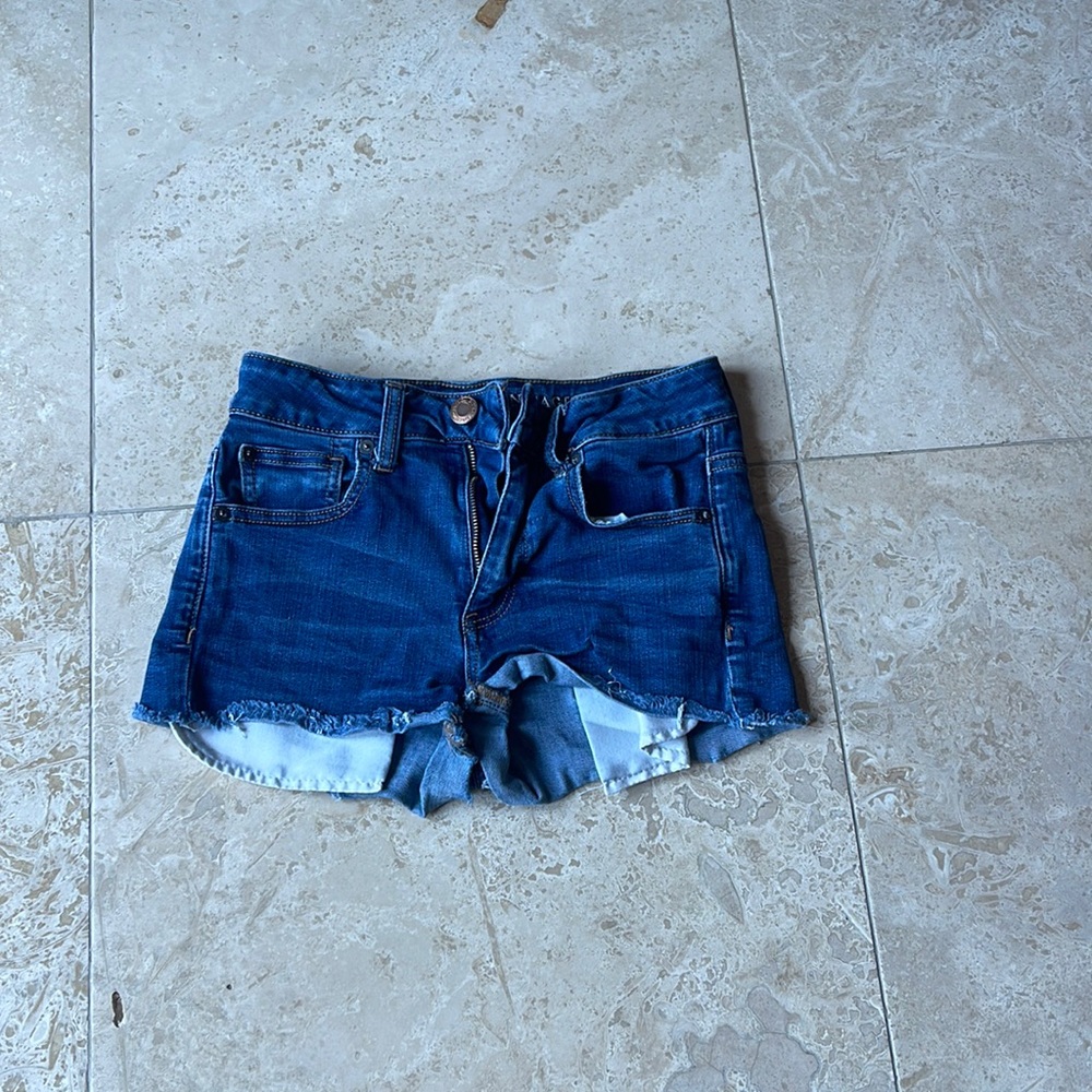 Dark wash American eagle shorts